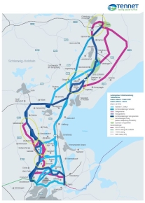 Karte Leitungsbau Ostküstenleitung Teilbereiche: Raum Lübeck - Raum Göhl, Raum Lübeck - Siems