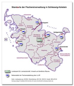 Standorte der Fischereiverwaltung in Schleswig-Holstein