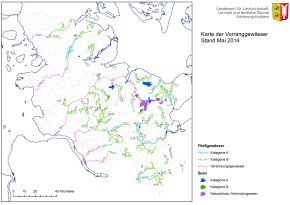Karte der Vorranggewässer, Stand: Mai 2014
