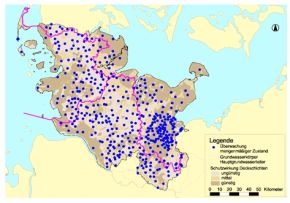 Landeseigene Grundwassermessstellen zur Überwachung des mengenmäßigen Zustands im Hauptgrundwasserleiter; Stand Juli 2012