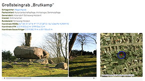 Ein screenshot vom Großsteingrab "Brutkamp" aus KuLaDig.