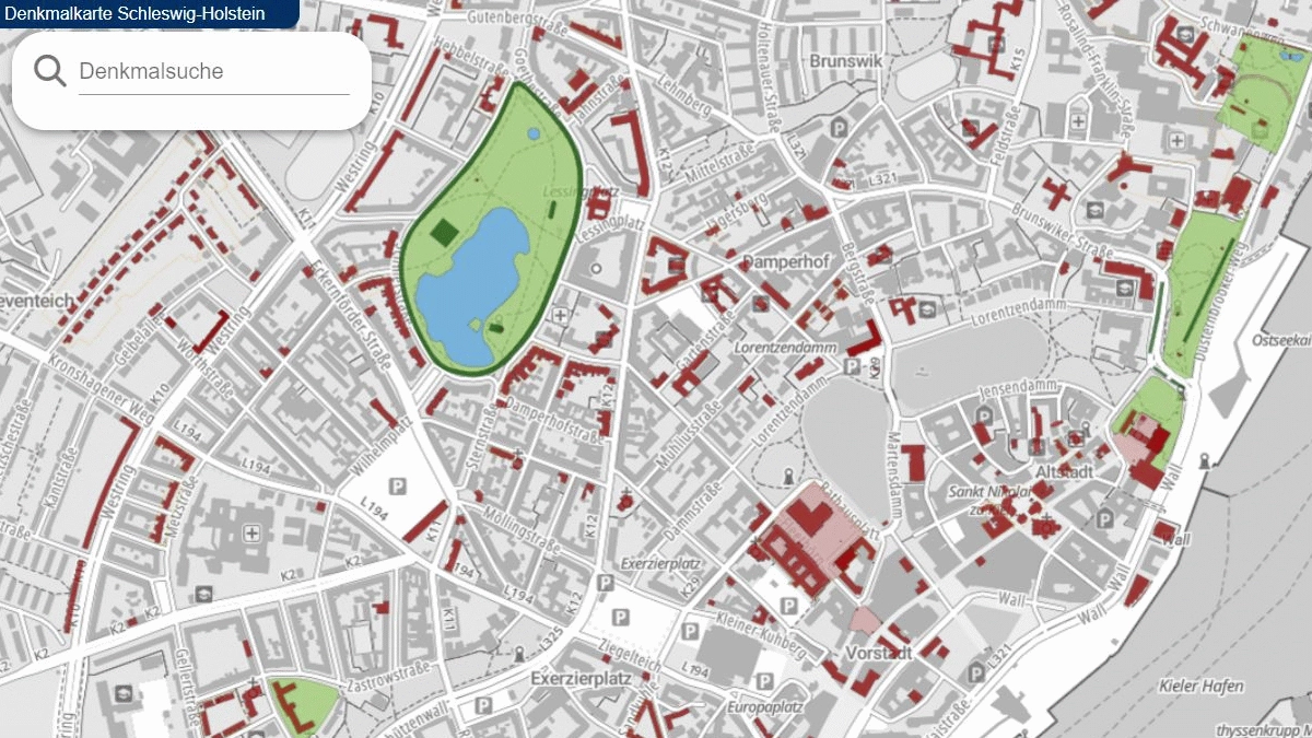 schleswigholstein.de Landesamt für Denkmalpflege Denkmalkarte SH
