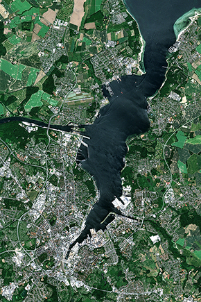 Satellitenaufnahme der Kieler Förde