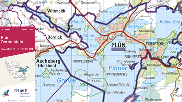 Kartenausschnitt:  Kreiskarte Plön und Ostholstein