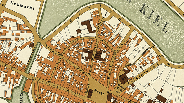  Kartenausschnitt aus dem Plan der Stadt Kiel aus dem Jahre 1883