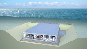 Querschnitt eines Absenktunnels unter dem Fehmarnbelt (Grafik)