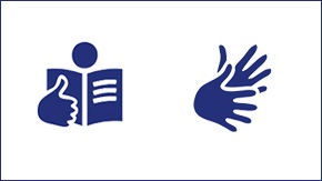 Das anerkannte Logo für Leichte Sprache sowie für Deutsche Gebärdensprache
