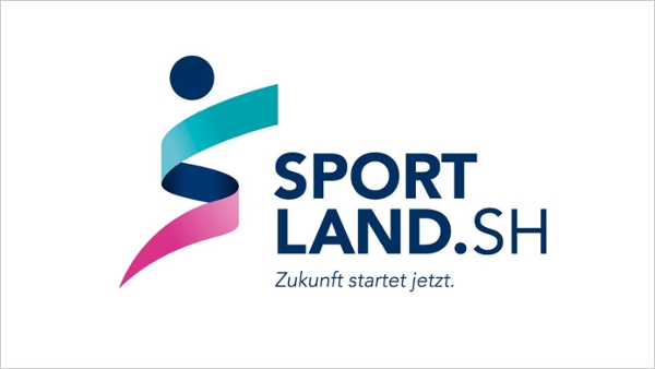 Die Bildmarke trägt die Aufschrift: Sportland SH. Zukunft startet jetzt.