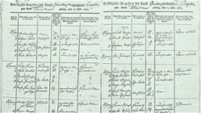 Beispiel einer Volkszählungsliste aus dem Amt Tondern